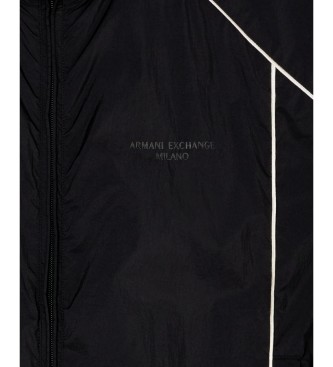 A|X Armani Exchange Lightweight technical nylon jacket with matte black finish