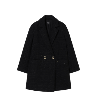 A|X Armani Exchange Black Cab Coat