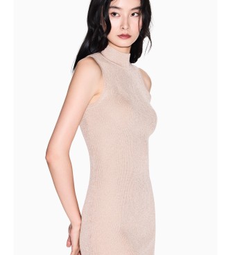 A|X Armani Exchange Robe midi à col montant nude
