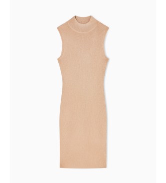 A|X Armani Exchange Robe midi à col montant nude