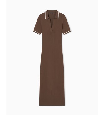 A|X Armani Exchange Brown midi polo dress