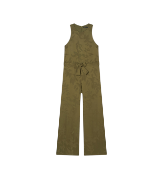A|X Armani Exchange mono de viscose jacquard avec ceinture verte