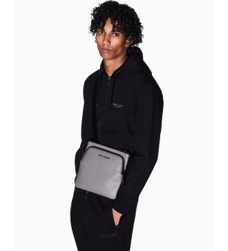 A|X Armani Exchange Torebka na ramię z eko skóry z szarym logo