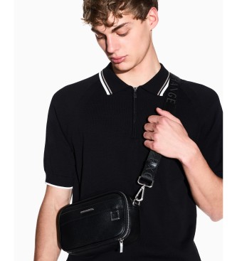 A|X Armani Exchange Torebka listonoszka ze sztucznej skóry z dwoma przegrodami czarna