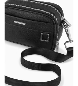 A|X Armani Exchange Torebka listonoszka ze sztucznej skóry z dwoma przegrodami czarna
