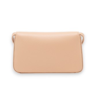 A|X Armani Exchange Textured crossbody bag with flap closure and beige logo