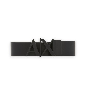 A|X Armani Exchange Cinturón de piel Plate negro