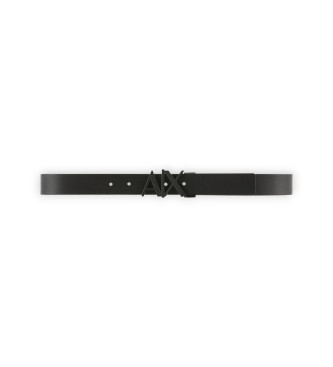 A|X Armani Exchange Cinturón de piel Plate negro