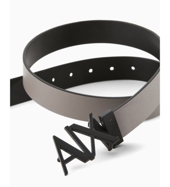 A|X Armani Exchange Cinturón de piel Plate negro