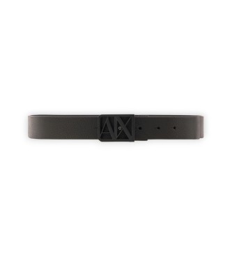 A|X Armani Exchange Black Logo Reversible Belt