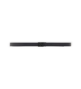 A|X Armani Exchange Black Logo Reversible Belt