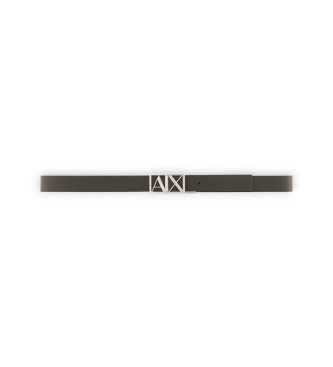 A|X Armani Exchange Brown smooth leather belt with logo buckle