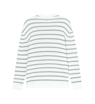 A|X Armani Exchange Off-white and green crew neck sweater