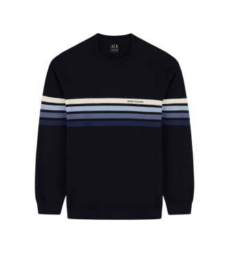 A|X Armani Exchange Navy striped knit sweater