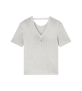 A|X Armani Exchange Perforeret trøje med beige lurextråd