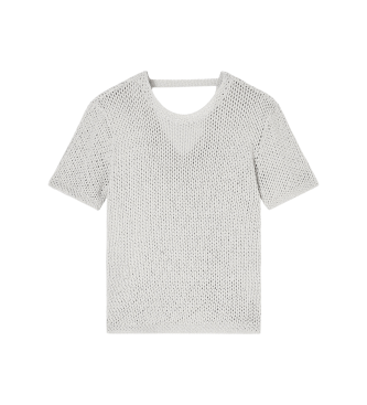 A|X Armani Exchange Perforeret trøje med beige lurextråd