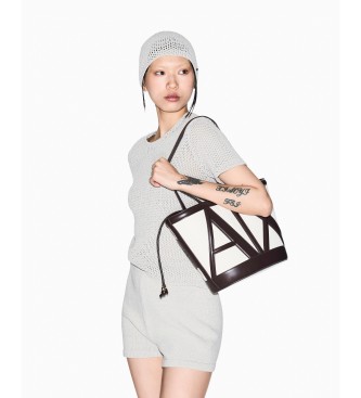 A|X Armani Exchange Perforeret trøje med beige lurextråd