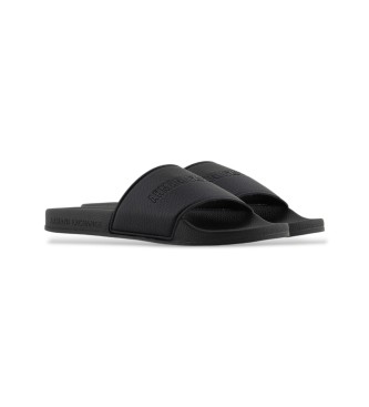 A|X Armani Exchange Plain Flip Flops black