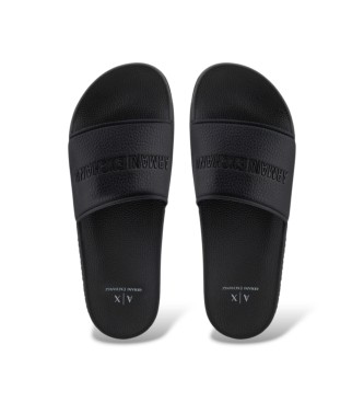 A|X Armani Exchange Plain Flip Flops black