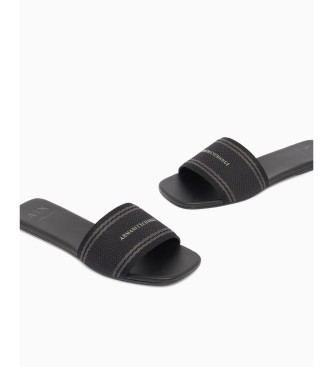 A|X Armani Exchange Sandaler i svart jacquardtyg