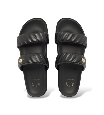 A|X Armani Exchange Sandales Design noir