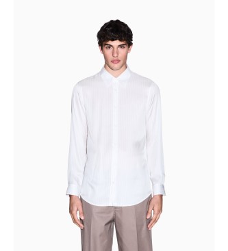 A|X Armani Exchange Camicia dal taglio regolare in twill di viscosa bianco