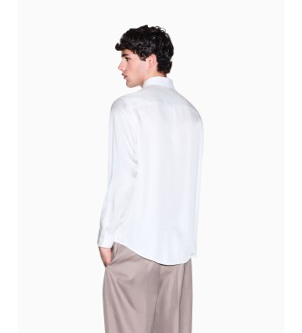 A|X Armani Exchange Camicia dal taglio regolare in twill di viscosa bianco