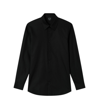 A|X Armani Exchange Camisa com log�tipo em jaquard preto