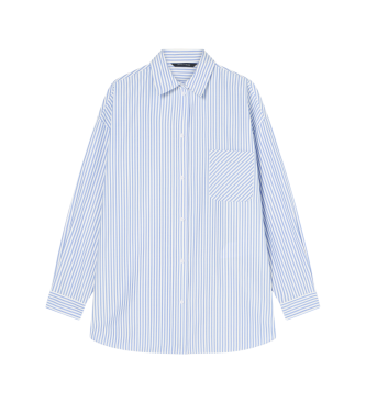 A|X Armani Exchange Blaues Hemd mit Merinokragen