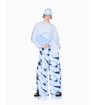 A|X Armani Exchange Blaues Hemd mit Merinokragen