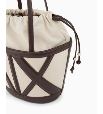 A|X Armani Exchange Minimalist Canvas beige bag