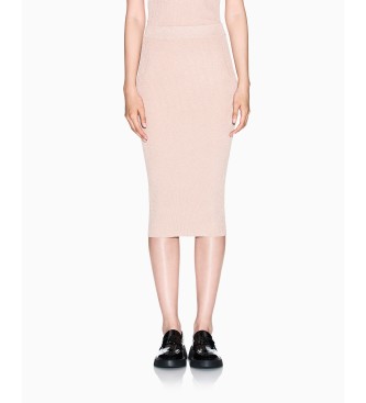 A|X Armani Exchange High Waisted midi skirt nude