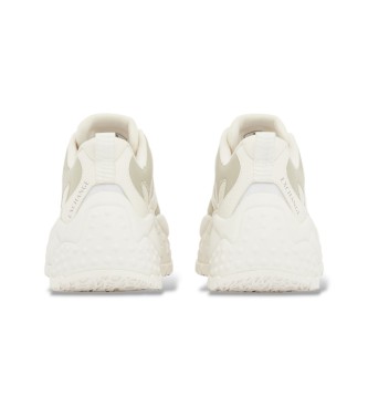 A|X Armani Exchange White mesh sneakers with thick rubber sole