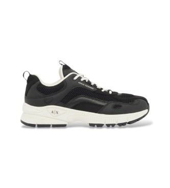 A|X Armani Exchange Sneakers in rete con microcamoscio nero