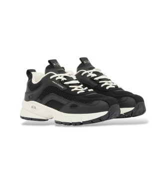 A|X Armani Exchange Sneakers in rete con microcamoscio nero