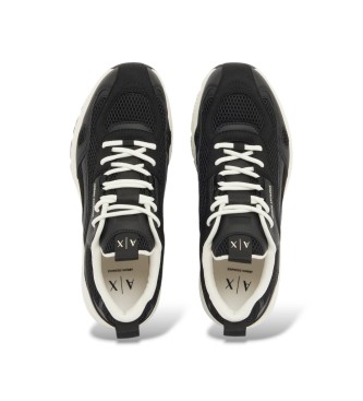 A|X Armani Exchange Sneakers in rete con microcamoscio nero