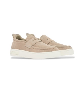A|X Armani Exchange Sneakers slip-on in camoscio con linguetta beige