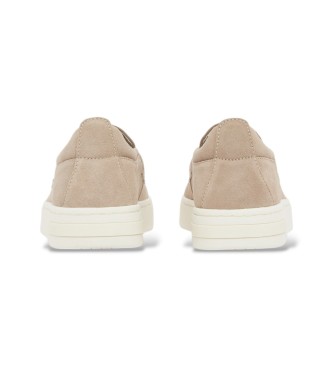 A|X Armani Exchange Sneakers slip-on in camoscio con linguetta beige