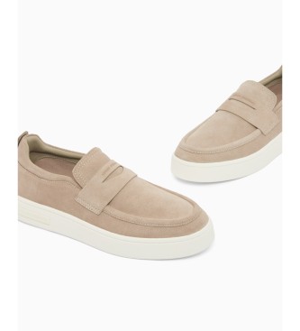 A|X Armani Exchange Sneakers slip-on in camoscio con linguetta beige