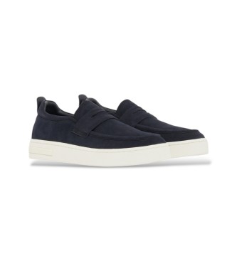 A|X Armani Exchange Sneakers slip-on in camoscio con fascetta blu marino