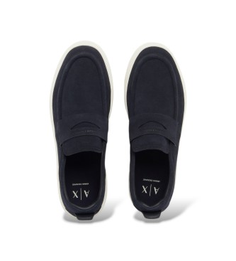 A|X Armani Exchange Sneakers slip-on in camoscio con fascetta blu marino
