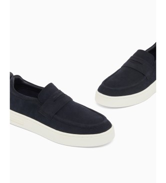 A|X Armani Exchange Sneakers slip-on in camoscio con fascetta blu marino