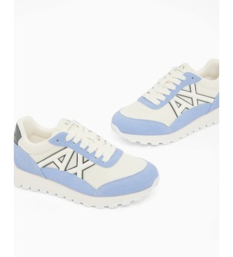A|X Armani Exchange Baskets avec panneaux en mesh et semelle en caoutchouc texturé bleu