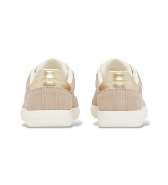 A|X Armani Exchange Leder-Sneakers Elegantes Beige