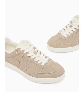 A|X Armani Exchange Leder-Sneakers Elegantes Beige