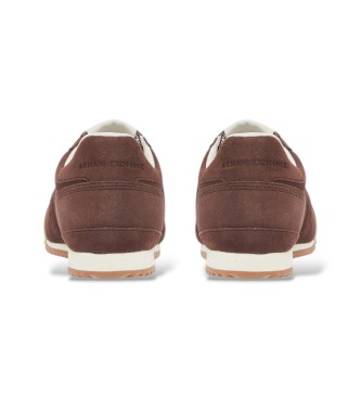 A|X Armani Exchange Baskets classiques en cuir marron