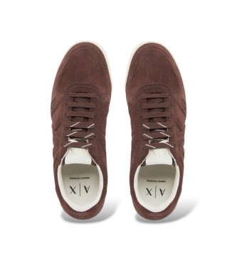 A|X Armani Exchange Baskets classiques en cuir marron