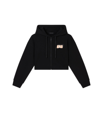 A|X Armani Exchange Felpa nera con zip intera