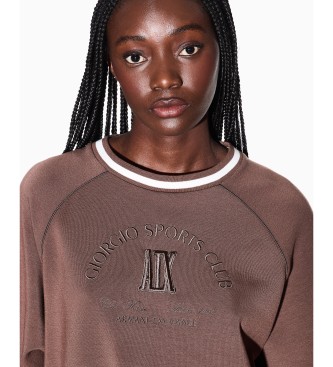 A|X Armani Exchange Felpa marrone con taglio raglan