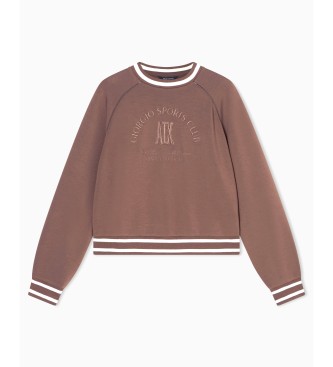 A|X Armani Exchange Felpa marrone con taglio raglan